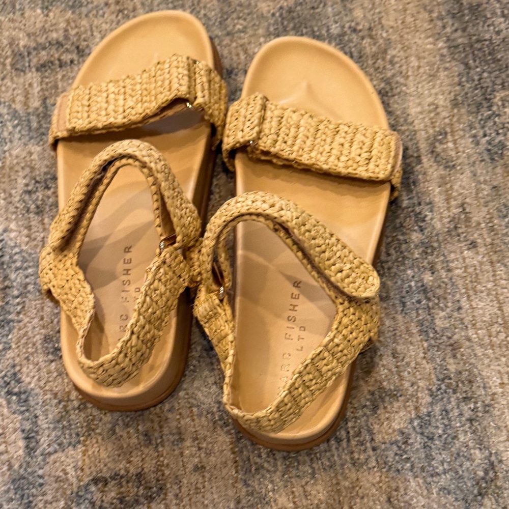 Woven Tan Sandals with Adjustable Straps